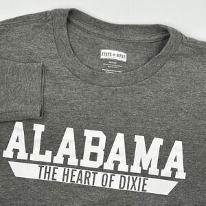 State of Mine T-Shirt Gray Mens Medium Alabama Heart of Dixie Graphic EUC